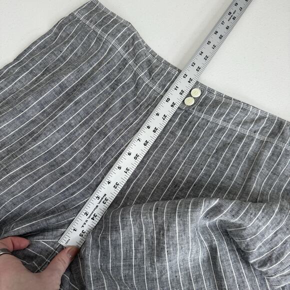 Gerry Weber Womens Pants 18 Blue 100% Linen Striped Trouser Beachy Nautical - Picture 4 of 14